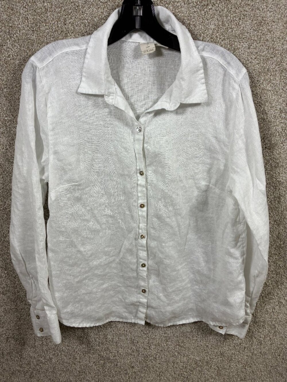 Joie Women’s 100% Linen Shirt Size M White Button Front Long Sleeve Blouse